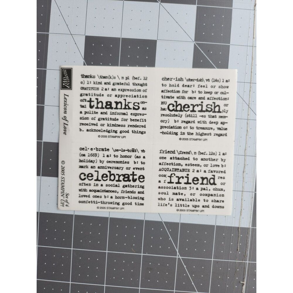 INVENTORY REDUCTION Stampin Up’ “Lexicon of Love" rubber stamp kit *RETIRED* B34